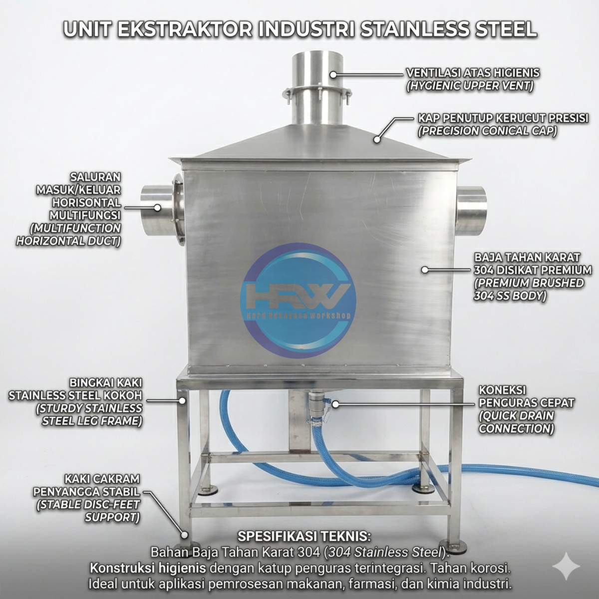 Wet Scrubber Stainless Steel - Alat Saringan Udara Laboratorium