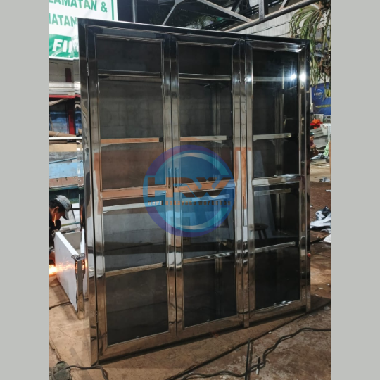 Lemari Penyimpanan Stainless 3 Pintu - Image 2